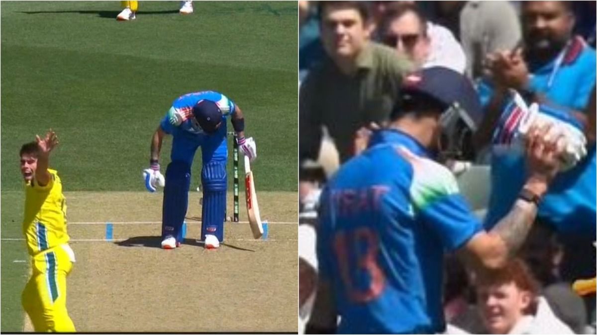 Xavier Bartlett during the dismissal of Virat Kohli