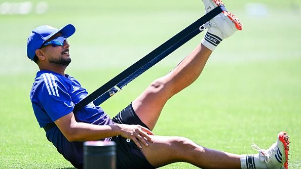 Kuldeep Yadav of India during warm ups