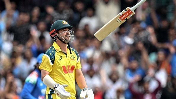 Australia's Travis Head reacts after his dismissal