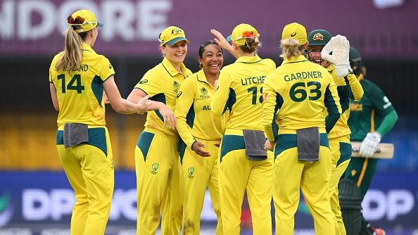 Alana King of Australia celebrates with team