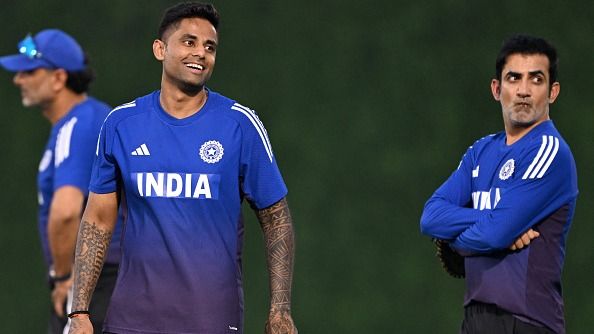 Suryakumar Yadav (L) and head coach Gautam Gambhir