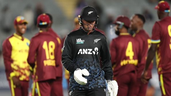 Zakary Foulkes of New Zealand leaves the field Zakary Foulkes of New Zealand leaves the field