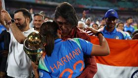 Harmanpreet Kaur of India interacts with former India player Jhulan Goswami after the ICC Women's Cricket World Cup India 2025 Final match between India and South Africa Harmanpreet Kaur of India interacts with former India player Jhulan Goswami after the ICC Women's Cricket World Cup India 2025 Final match between India and South Africa