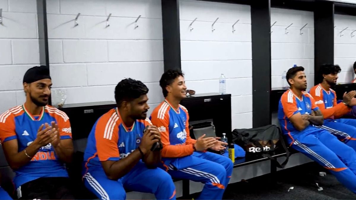 Team India players in the dressing room