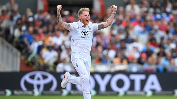 Ben Stokes of England celebrates after dismissing KL Rahul of India