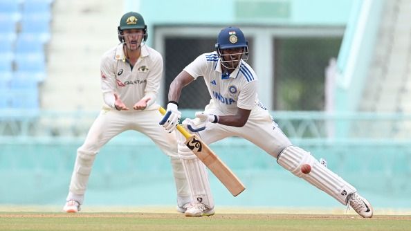 Sai Sudarshan of India A, in action against Australia A
