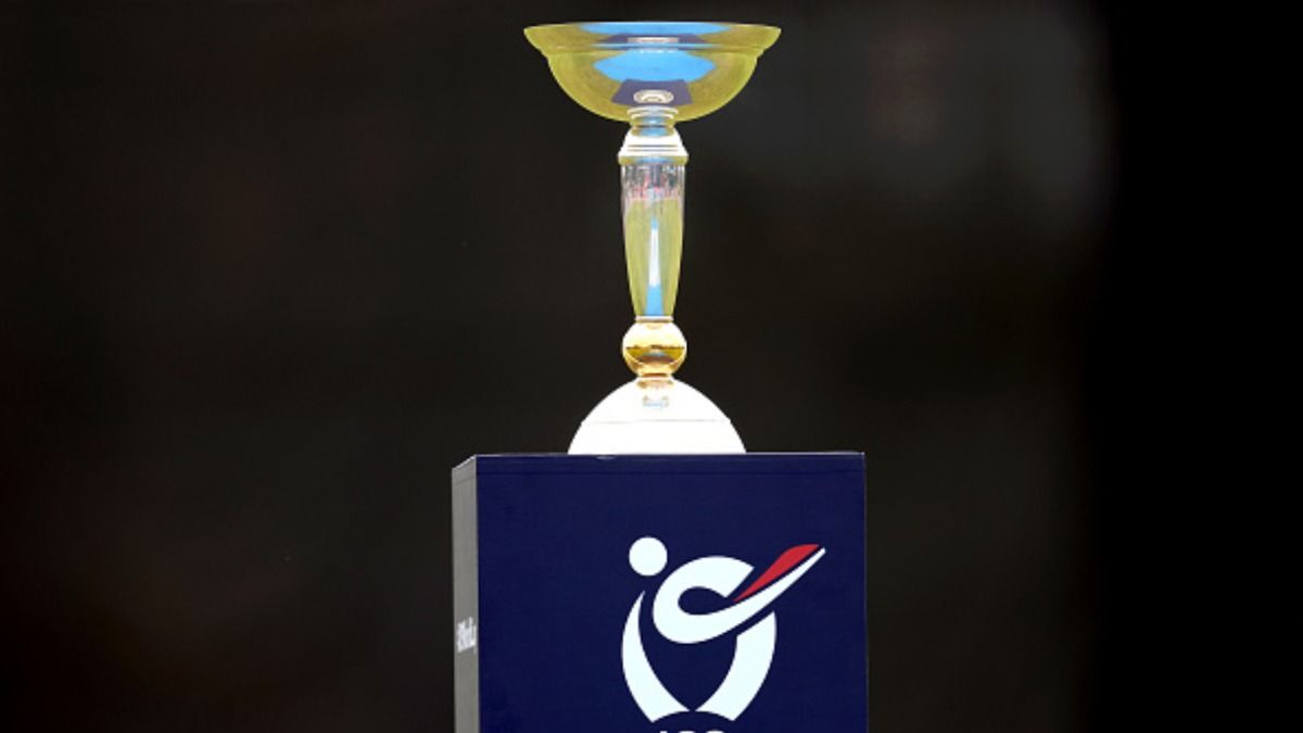 A detailed view of the ICC U19 Men's Cricket World Cup trophy prior to the ICC U19 Men's Cricket World Cup A detailed view of the ICC U19 Men's Cricket World Cup trophy prior to the ICC U19 Men's Cricket World Cup