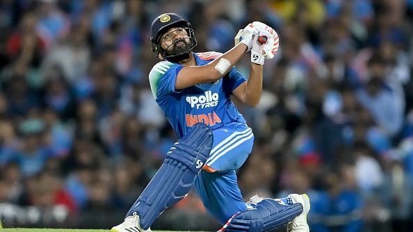 Rohit Sharma of India bats