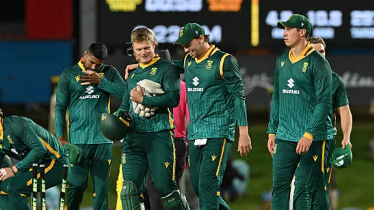 South Africa's players celebrates