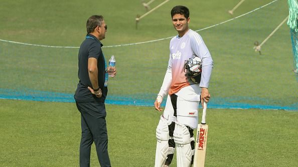 BCCI chief selector Ajit Agarkar talks with India's captain Shubman Gill