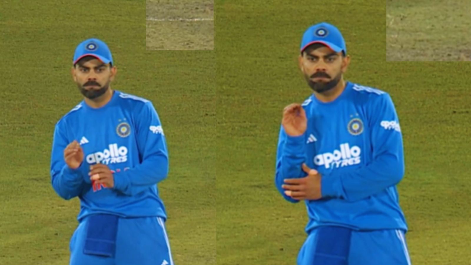 विराट कोहली ने टीम इंडिया को विकेट मिलते ही किया 'बाबा जी का ठुल्लू' डांस, देखिए मजेदार वीडियो विराट कोहली ने टीम इंडिया को विकेट मिलते ही किया 'बाबा जी का ठुल्लू' डांस, देखिए मजेदार वीडियो