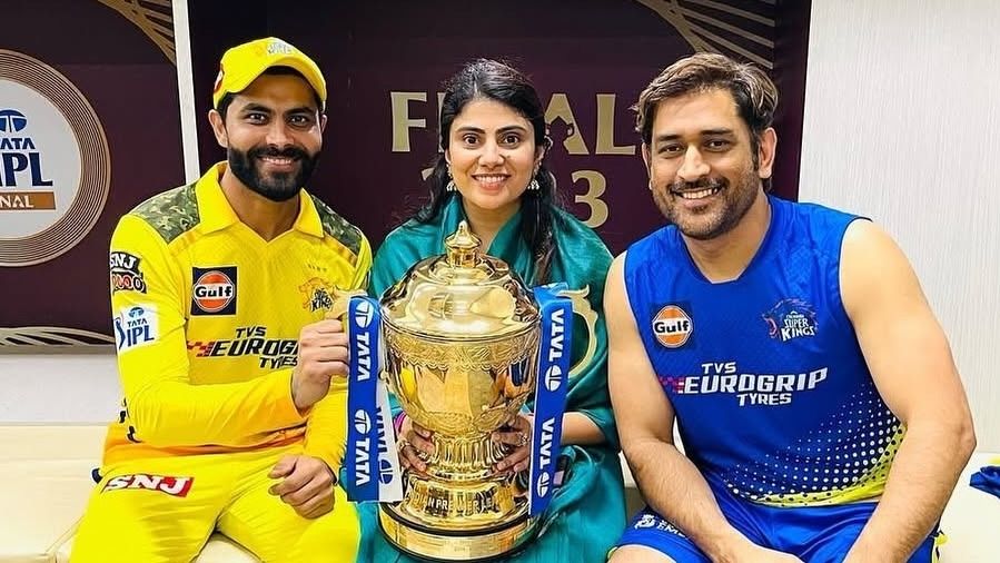 ravindra jadeja and his wife with ms dhoni ravindra jadeja and his wife with ms dhoni