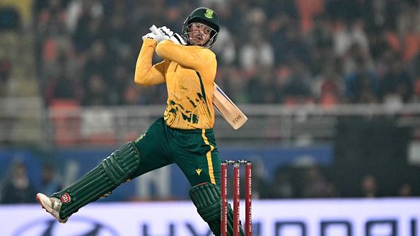 South Africa's Quinton de Kock plays a shot