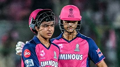 Rajasthan Royals' Vaibhav Suryavanshi (L) is being greeted by his teammate Yashasvi Jaiswal Rajasthan Royals' Vaibhav Suryavanshi (L) is being greeted by his teammate Yashasvi Jaiswal