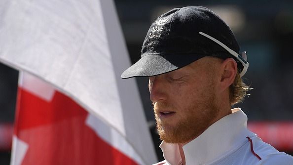 Ben Stokes of England closes his eyes during day four of the Third Test Match