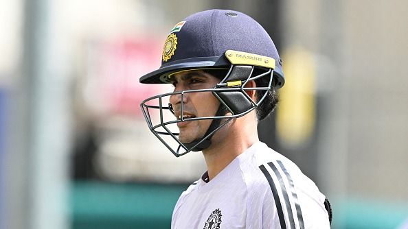 Shubman Gill is seen during an India Men's Test Squad training session