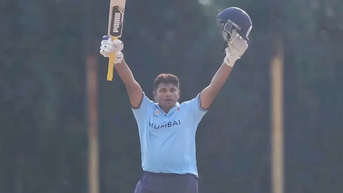 sarfaraz khan after scoring century in vijay hazare trophy