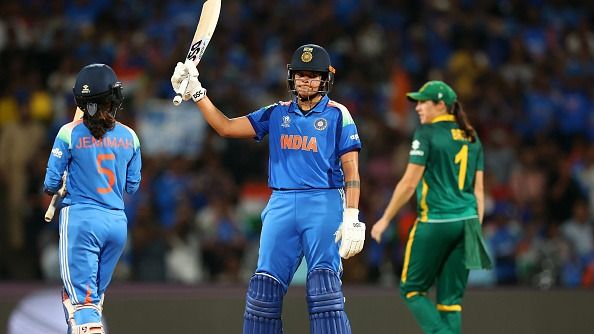 Shafali Verma of India celebrates her half century