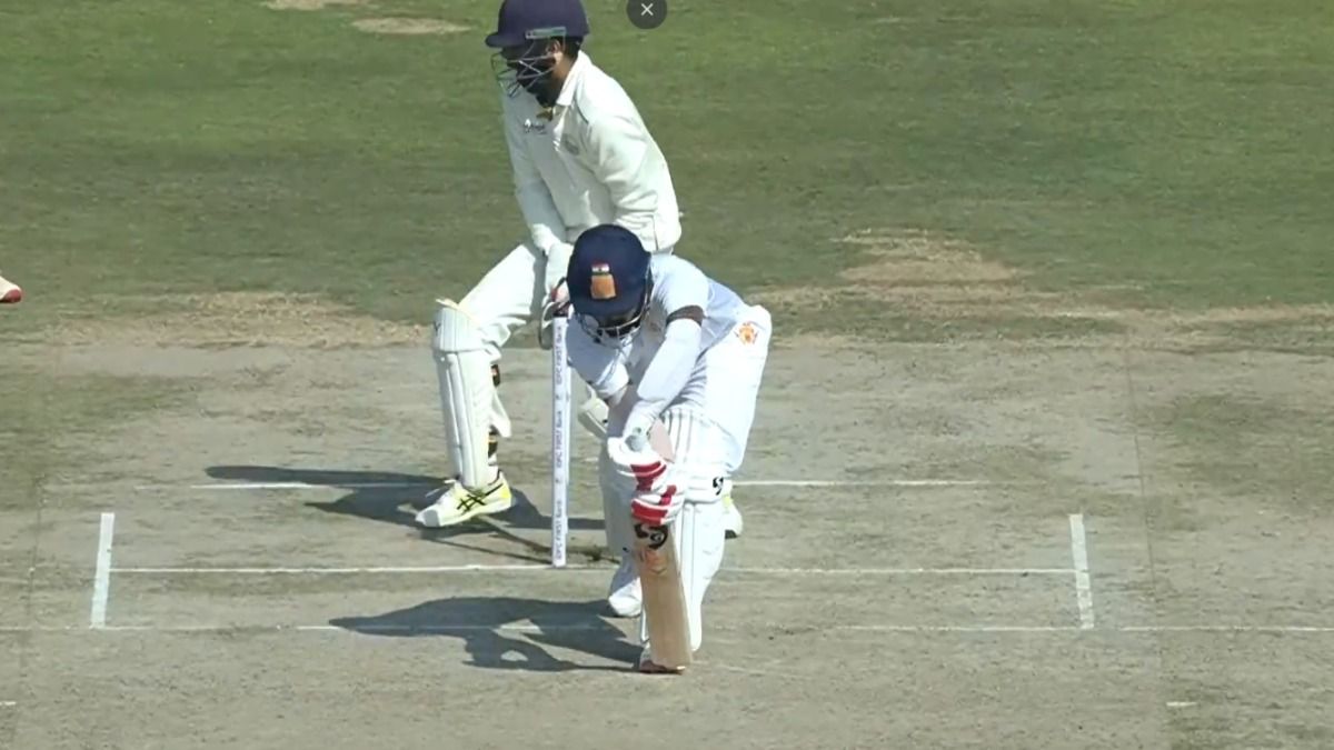 KL Rahul during his clean bowled delivery KL Rahul during his clean bowled delivery