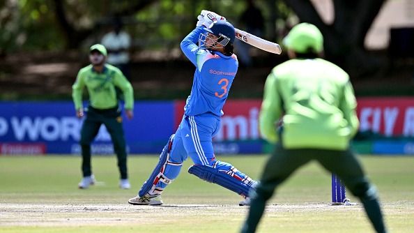 Vaibhav Sooryavanshi of India bats