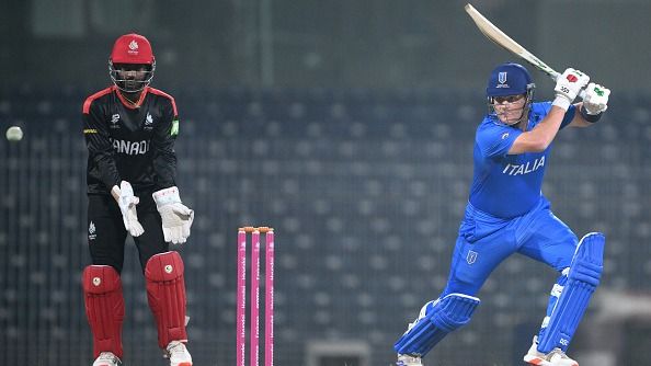 JJ Smuts of Italy bats during a warm up match between Canada and Italy JJ Smuts of Italy bats during a warm up match between Canada and Italy
