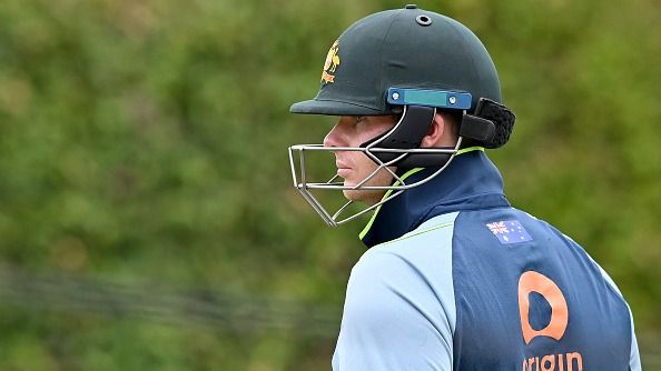 Steve Smith of Australia looks on