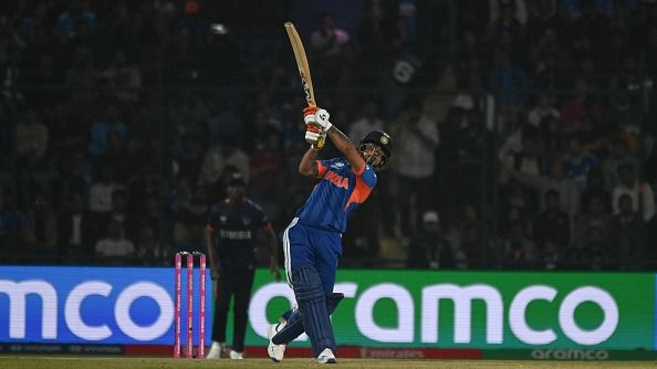 India's Ishan Kishan is in action