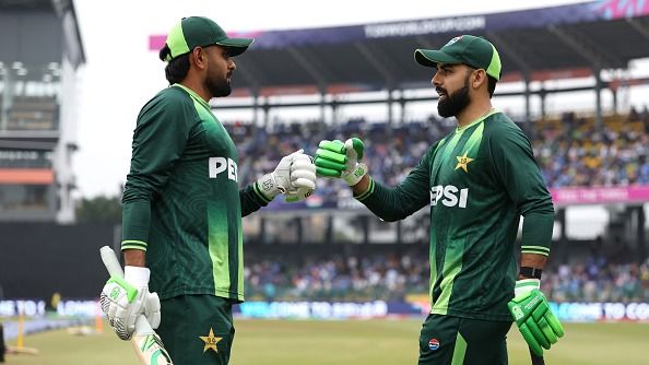Babar Azam and Shadab Khan of Pakistan