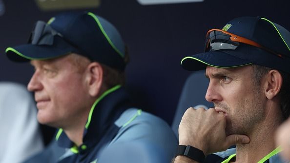 Mitchell Marsh of Australia looks on