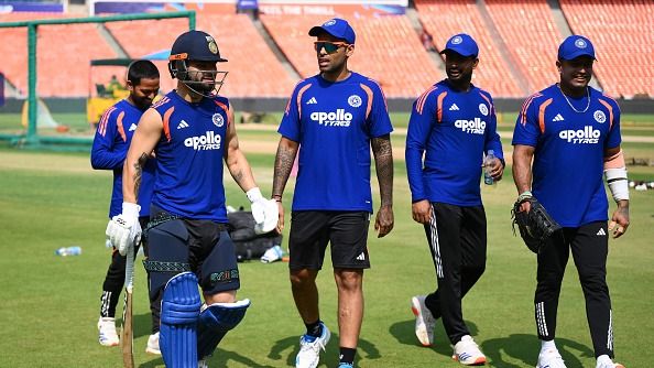 ट्रेनिंग सेशन के दौरान रिंकू सिंह और सूर्यकुमार यादव (photo: getty)