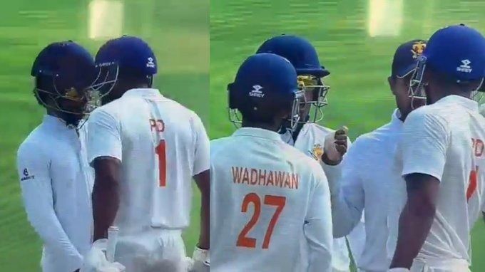 Paras Dogra during a headbutt on a Karnataka player