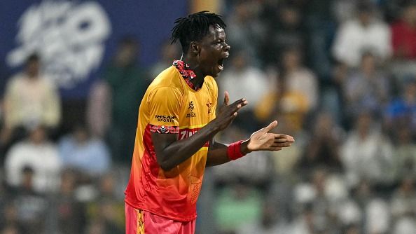 Zimbabwe's Blessing Muzarabani celebrates Zimbabwe's Blessing Muzarabani celebrates