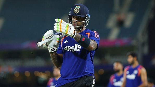 प्रैक्ट‍िस सेशन के दौरान सूर्यकुमार यादव (PC: Getty)