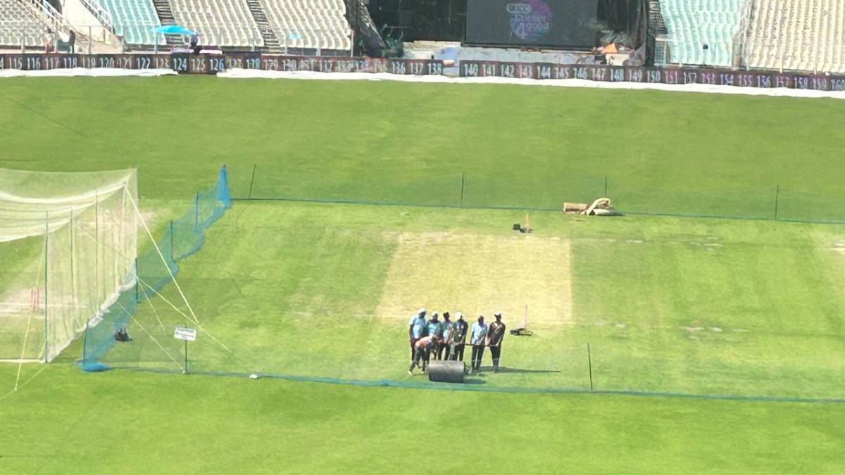 The pitch at Eden Gardens, Kolkata The pitch at Eden Gardens, Kolkata