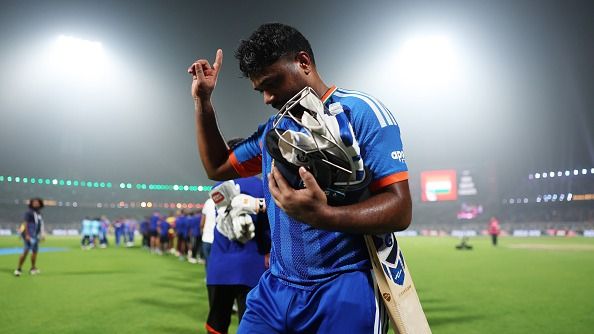 Sanju Samson of India celebrates Sanju Samson of India celebrates