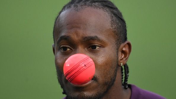 Jofra Archer throws a pink ball Jofra Archer throws a pink ball