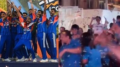 दुबई में भी भारत की जीत का जश्न मना. (PC: getty/X)