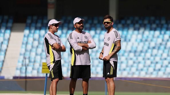 Rohit Sharma , Virat Kohli and  Gautam Gambhir of India 