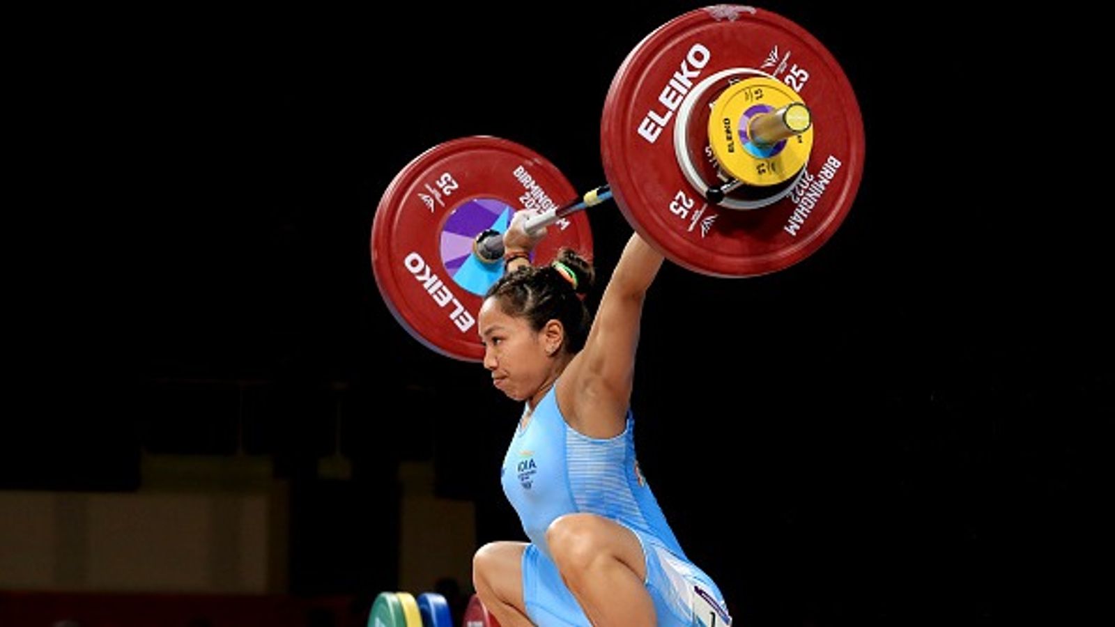 इजराइल- ईरान के बीच जंग के चलते भारत में होने वाली एशियन चैंपियनशिप टली, नई तारीख आई सामने Indias Chanu Saikhom Mirabai in action during the Womens 49kg Weightlifting Competition at The NEC on day two of the 2022 Commonwealth Games in Birmingham. Picture date: Saturday July 30, 2022. (Photo by Bradley Collyer/PA Images via Getty Images)