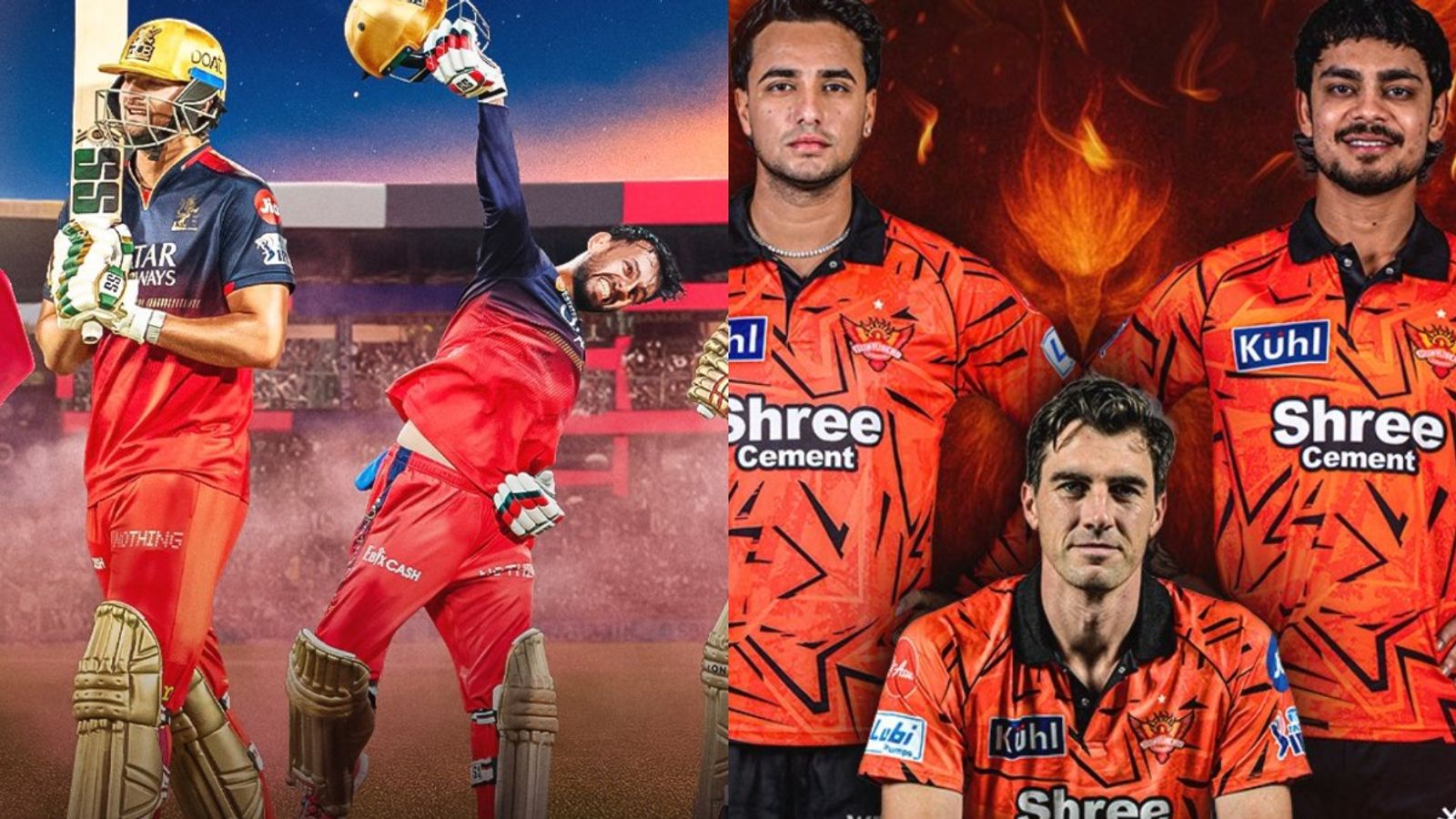 IPL 2026: क्या सनराइजर्स हैदराबाद के घातर बैटर्स को रोक पाएगी डिफेंडिंग चैंपियन RCB, जानें दोनों टीमों की संभावित प्लेइंग 11 आरसीबी VS SRH (PHOTO: srh rcb)