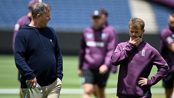 Director of England Mens Cricket Rob Key speaks with Ben Duckett