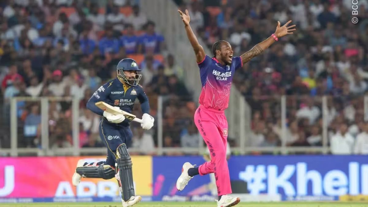 Jofra Archer and Rashid Khan during the match Jofra Archer and Rashid Khan during the match