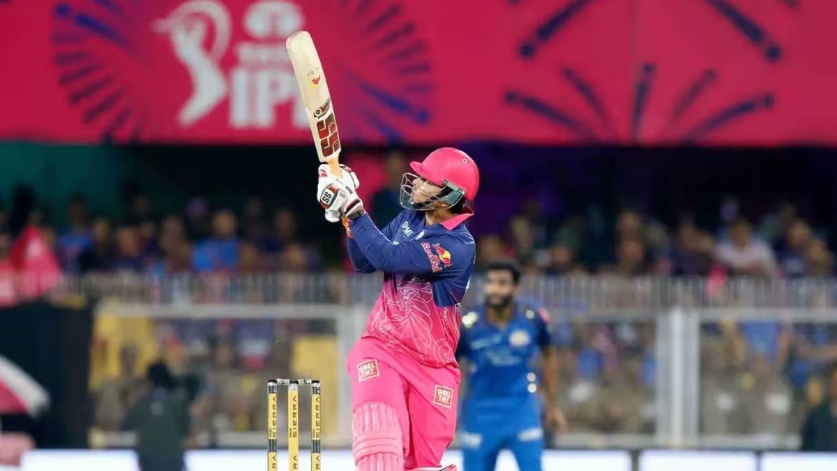 Vaibhav Suryavanshi during his six off Bumrah