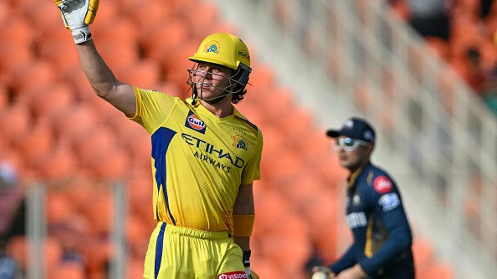 CSK में वापसी के लिए बेकरार हैं डेवाल्ड ब्रेविस, लंबे समय से बाहर रहने के दौरान की ये खास तैयारी फिफ्टी ठोकने के बाद ब्रेविस का रिएक्शन (photo: getty)