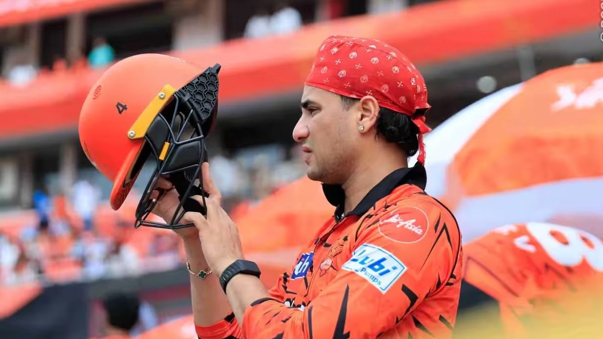 Abhishek Sharma getting ready to bat