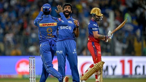Jasprit Bumrah after taking the wicket of Virat Kohli Jasprit Bumrah after taking the wicket of Virat Kohli