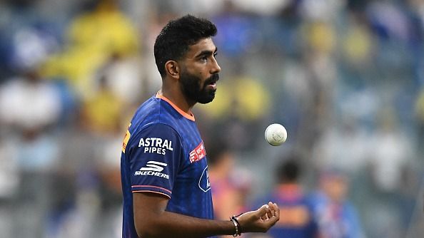 Jasprit Bumrah of Mumbai Indians warms up prior to the IPL 2026