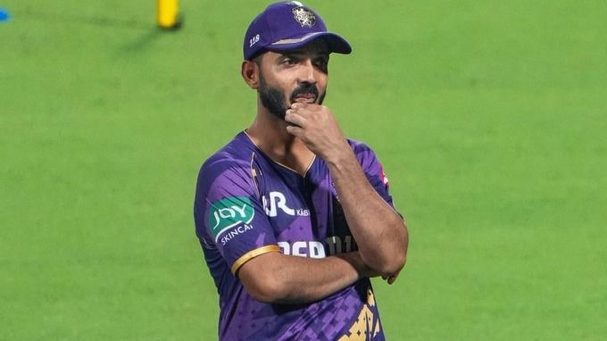 KKR captain Ajinkya Rahane in frame. (X)