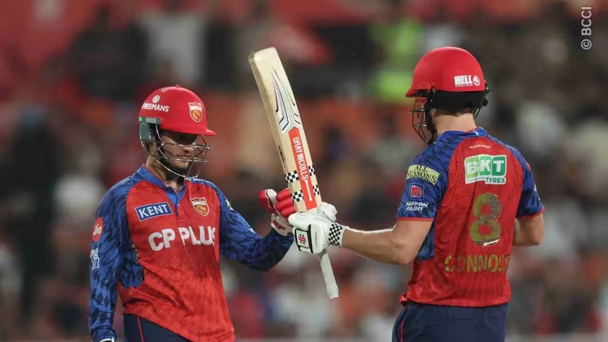 Cooper Connolly and Priyansh Arya during an IPL match