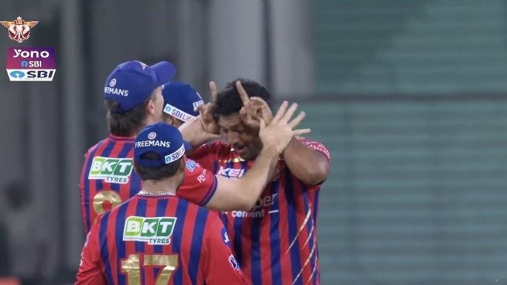 Mohsin Khan after dismissing Vaibhav